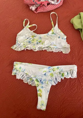 Floral Ruffle Swimsuit Set Multi Size XS