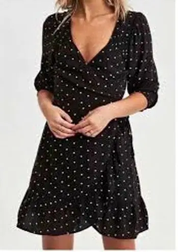 American Eagle Outfitters Black Wrap Dress