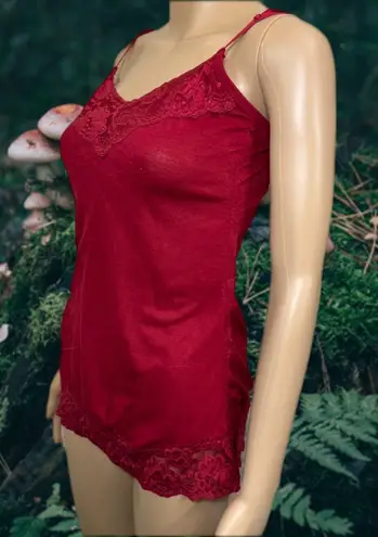 Maurice's Elegant Red Lace Trim Camisole