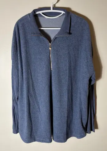 Soft Surroundings Adalyn Sherpa Fleece Pullover Tunic Blue Size 2X