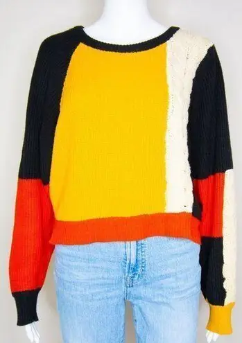 The Moon  & Madison women's color block cropped sweater, size M