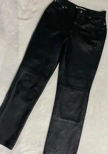 Tommy Hilfiger 100% Leather Black Long Pants. Women’s Size 6.