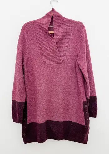 Soft Surroundings Womens Sweater Size M Pink Seastar Colorblock Cozy Oversized