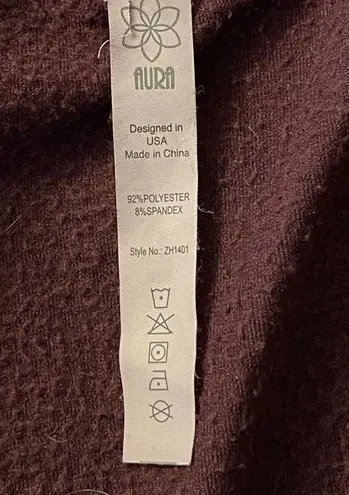 Aura Yoga Athletic Jacket Full Zip Hooded Plum Purple Size S Small