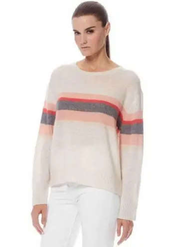 360 Cashmere 💕💕 Christina Central Stripe Knit Sweater Chalk Medium M NWT