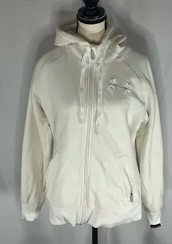 Under Armour Charged Cotton Storm Women’s Full Zip Hoodie w/Fleece Lining White Size M