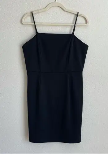 She & Sky  Black Bodycon LBD Strap Zip Mini Dress