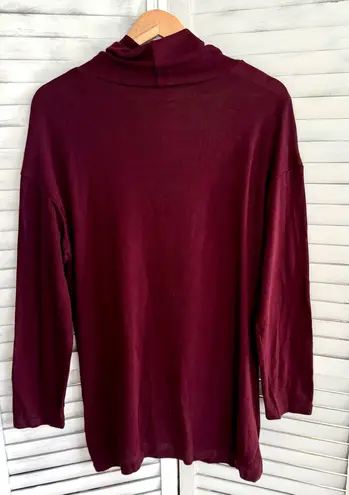 Burgundy Turtleneck, Medium Red