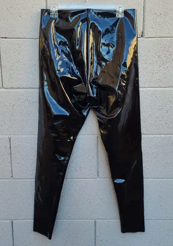 Commando  | Black Faux Patent Leather Perfect Control Catwoman Leggings Size XL