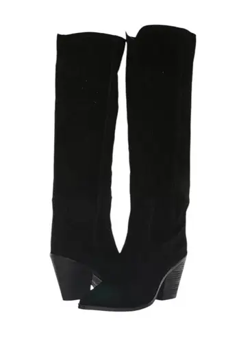 Blondo Women's Waterproof Suede Willow Western Tall Boot Black Size 8.5 NWT