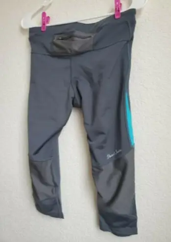 Pearl Izumi  Cycling Leggings Pants Gray Blue Aurora Splice 3/4 Crop Wome…