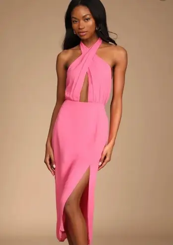 Lulus Lulu’s Pink Midi Dress 