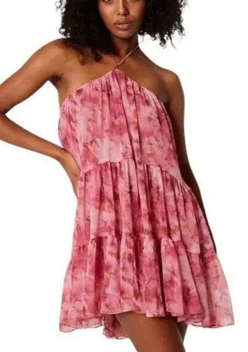 MISA Los Angeles NWT Sastra Mini Halter Dress Abstract Floral Size M