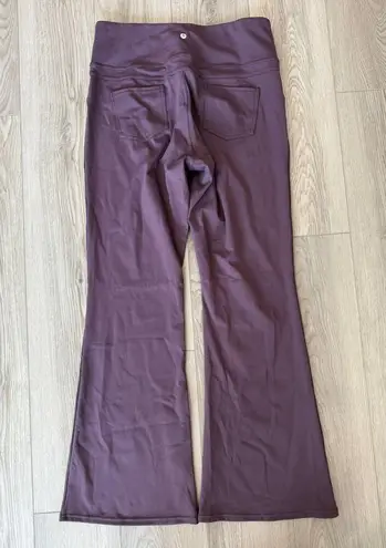 Halara High Waisted Pilates Flare Yoga Casual Stretch Red Mahogany Leggings XL