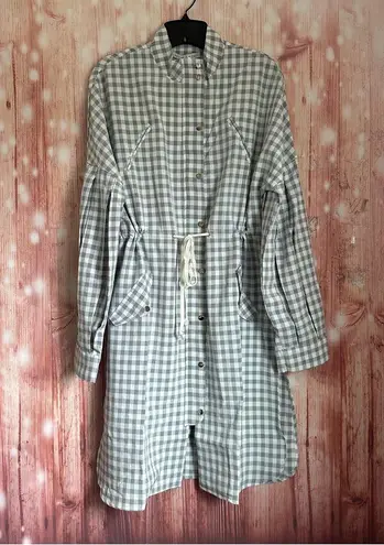 English Factory Gray Checkered Pleated Sleeve Jacket