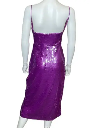 Autumn Adeigbo Women’s Aster Sequin Midi Dress in Purple Sz 6
