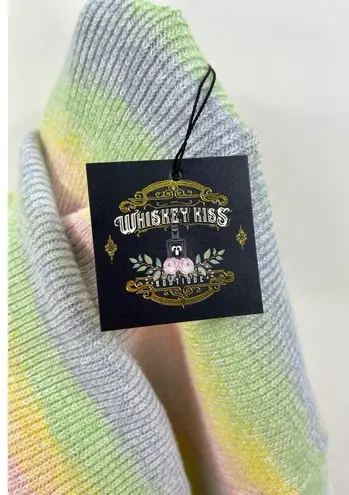 WHISKEY KISS Boutique Pastel Rainbow Knit Halter Bodycon Dress Size L