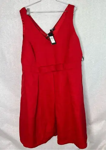 City Chic  Red Big Bow Fit & Flare Dress Size large 20