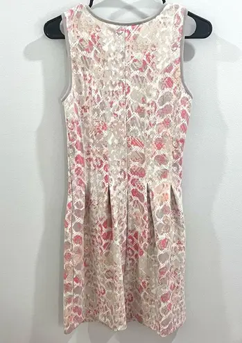 Apt. 9 Blush and tan abstract print pleated dress with pockets size XS