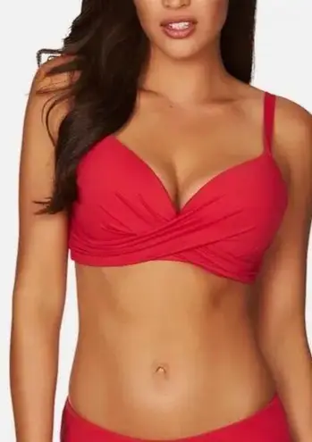 Red Cross Front Molded Underwire Bikini Top Sea Level size 12