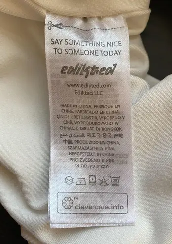 Edikted Flare Sleeve Cropped Halter Top Womens Small White Long Sleeve Going Out