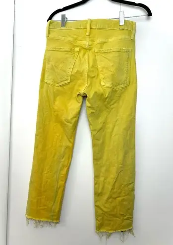 Mother Superior Jeans The Scrapper Cuff Ankle Fray in Golden Yellow Size 24