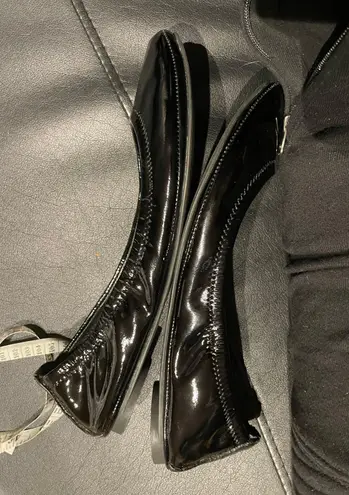 Tory Burch Glossy Shiny Ballerinas Flats Leather Slip on Round toe Rubber sole Sz 5 - Image 3