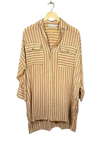 Faithfull the Brand Women’s Baia Shirt Dress in Pink Almeria Stripe Size XS