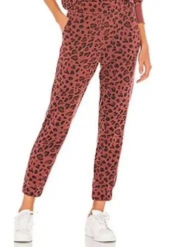 Sundry  Leopard Print Cuff Joggers Sweatpants Bottoms Pigment Spice 2 8 10 M