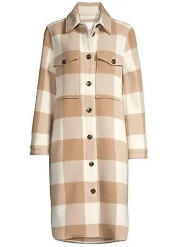 Hugo Boss NWT BOSS Cenima Checked Coat in Camel Fantasy Long Shirt Jacket 2