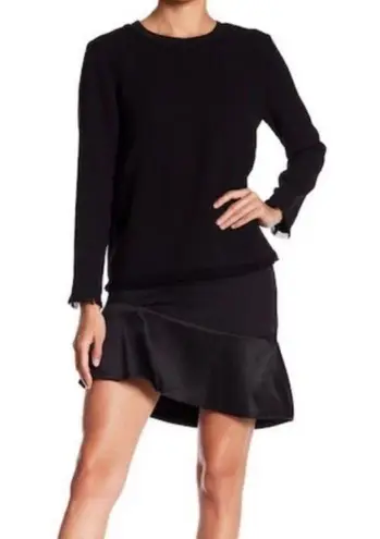 All Saints Long Sleeve Black Mini Dress Layered Asymmetrical Hem Size 0