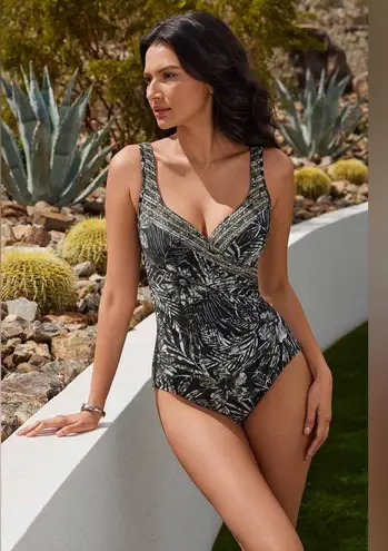 MiracleSuit Zahara It's A Wrap One Piece Swimsuit, Size 14, $194