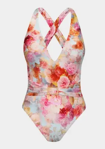 L'Agence Lisa Plunge One Piece Swimsuit, Size Large, $245