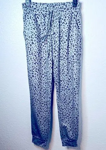 QIYUN.Z Leopard Print Casual Pants Elastic High Waist Pockets Size Small New! Gray