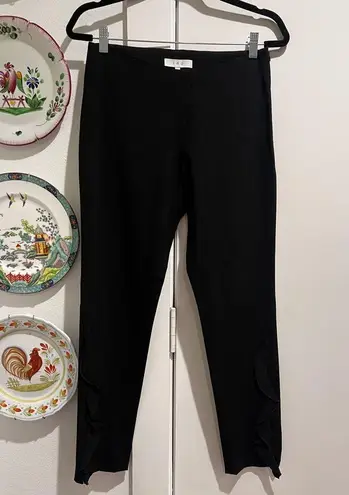 IRO Fholan Women's Black Slim Fit Ponte Stretch Dress Ruffled Pants