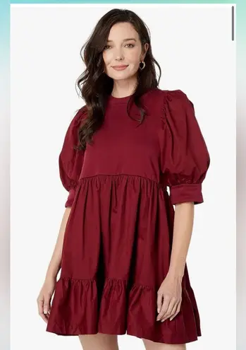 Tuckernuck En Saison Burgundy Mini Dress Sz L Red Size L