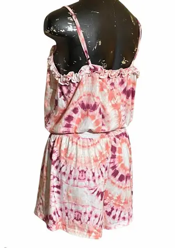 Miken Tie Dyed Romper Cover Up in Pink Purple NEW Size XL