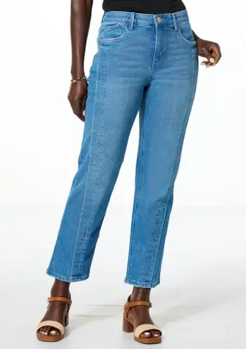 Democracy Absolution High Rise Spliced Lip Seam Straight Leg Jeans Size 14 NWT