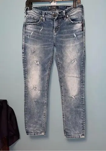 Silver Jeans  Boyfriend Intentionally Distressed and Faded Jeans Size 28