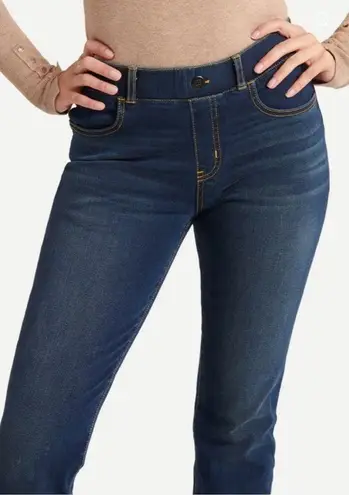 Betabrand Straight-Leg 4 Pocket Yoga Denim Jeans in Dark Vintage Wash