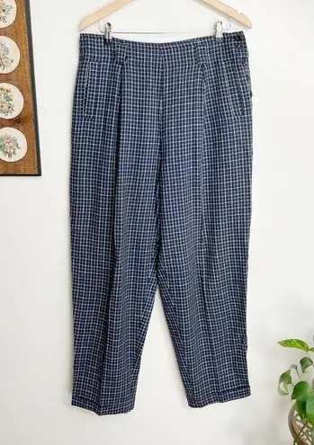 Sk & Company Vintage 90s High Waisted Plaid Woven Tapered Trousers