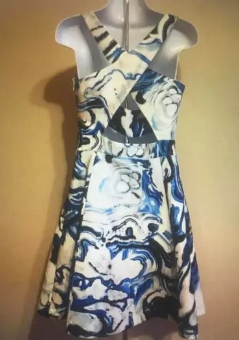Adelyn Rae Blue Swirl Dress Size Small