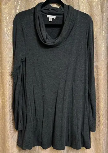 Eliane Rose Dark Heather Gray Cowl Neck Light Sweater Top Stretchy Medium