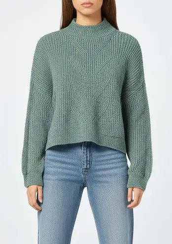 RD Style Green Sweater Chunky Knit Mock Neck Pullover Women’s Large