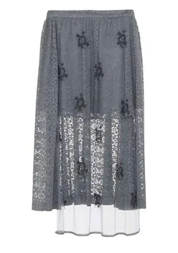 Stella McCartney embellished lace high low skirt