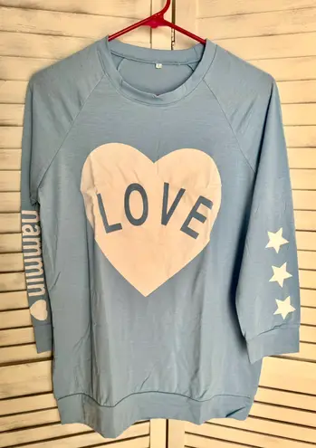 Long Sleeve Top, XL Blue