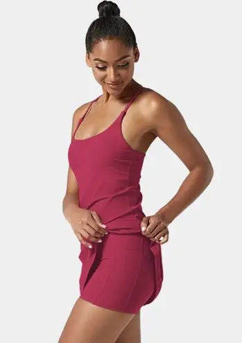 Halara Everyday Cloudful™ Backless 2-in-1 Cool Touch Activity Dress Red Violet L
