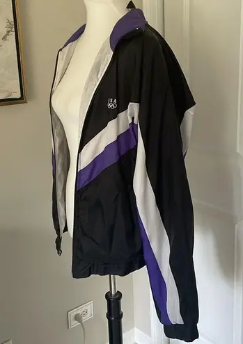 Coolest One of a Kind Nylon USA Olympics Purple Windbreaker Zip Up Jacket Size M