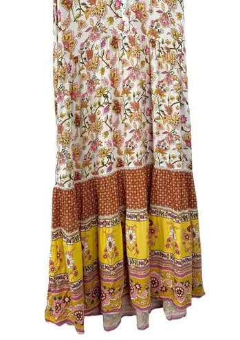 Spell & The Gypsy Portobello Road Babydoll Midi Dress Size XS Yellow