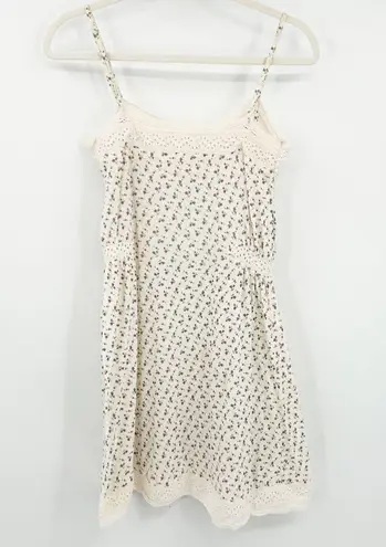 Oysho Womens Cottagecore Soft Girl Coquette Ditsy Floral Print Lace Trim Dress S